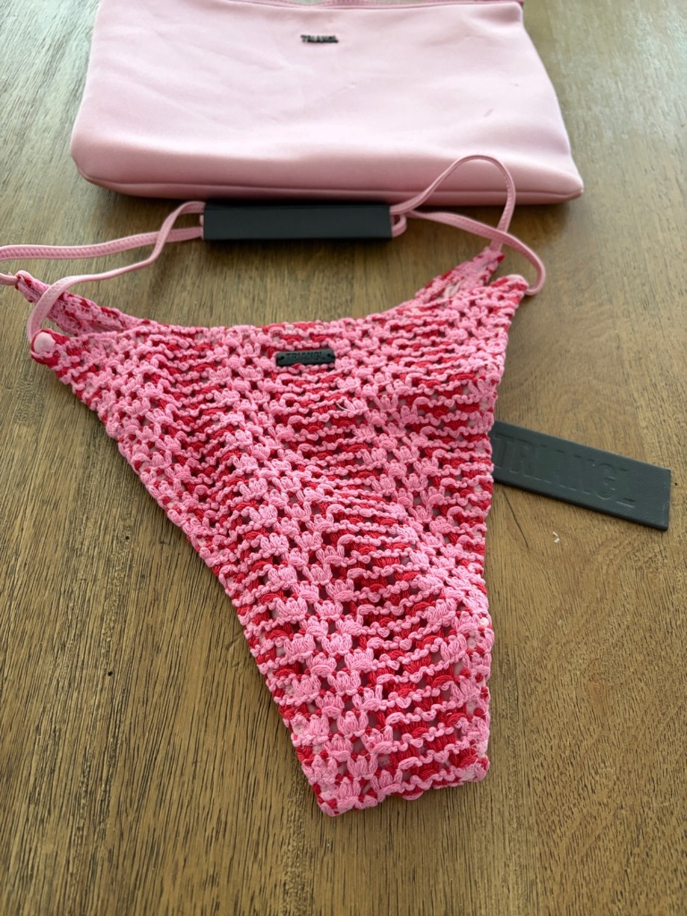 New VINCA - ALINA PINK CROCHET TRIANGLE BIKINI SET - Picture 9 of 11